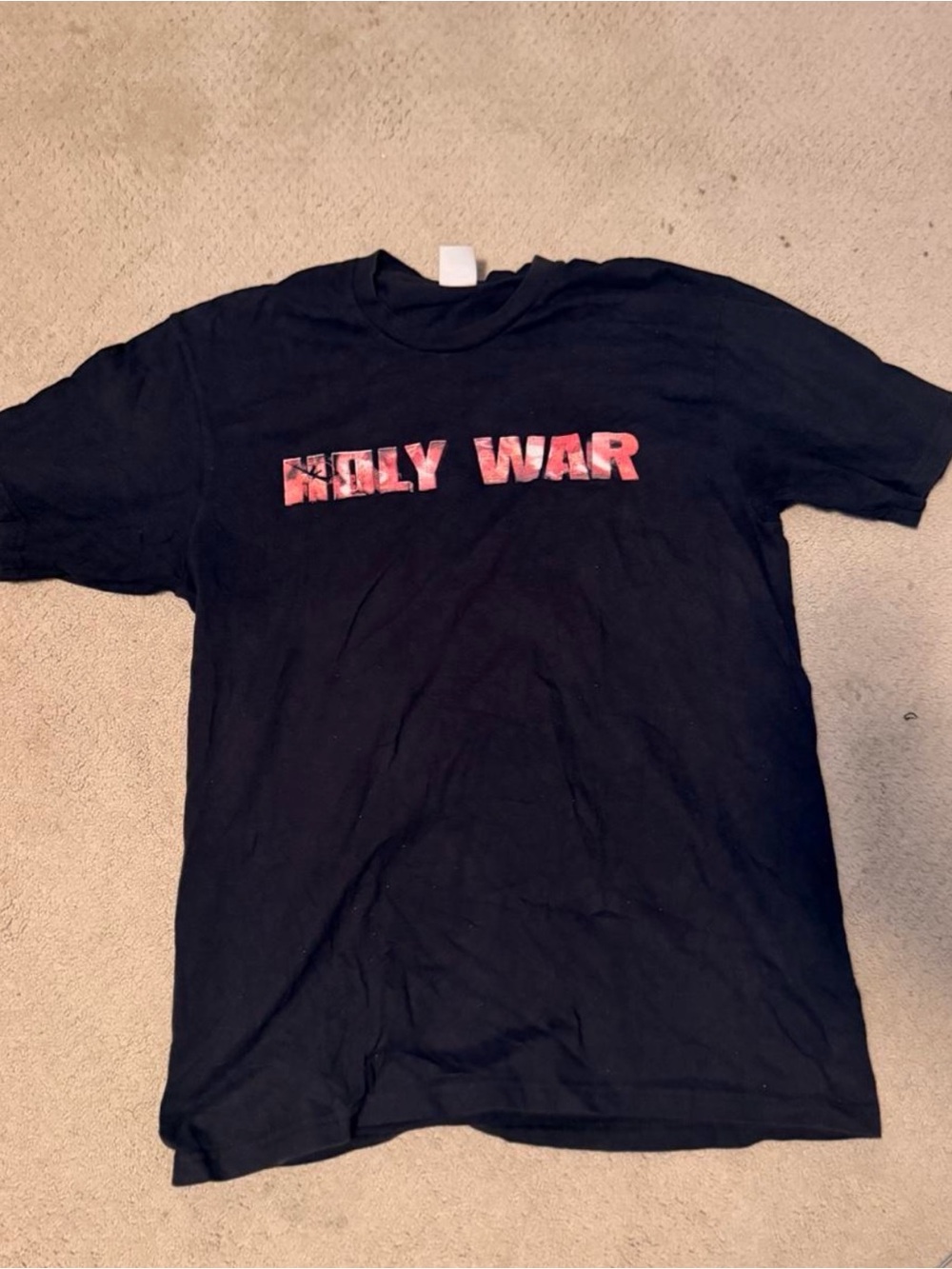 Black 'Holy War' Supreme Tee - Men's Casual Shirt